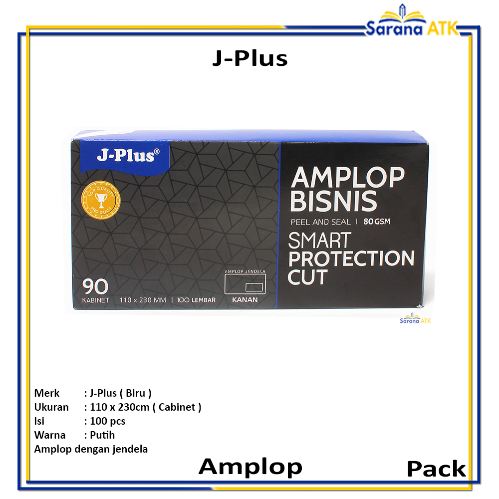 

J-Plus - Biru - Amplop Putih Jendela Kanan No.90 80g - Pack