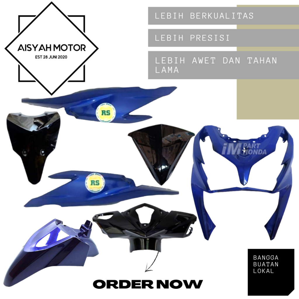 Bodi Halus Honda Vario 125 FI CBS Warna Biru Tahun 2011
