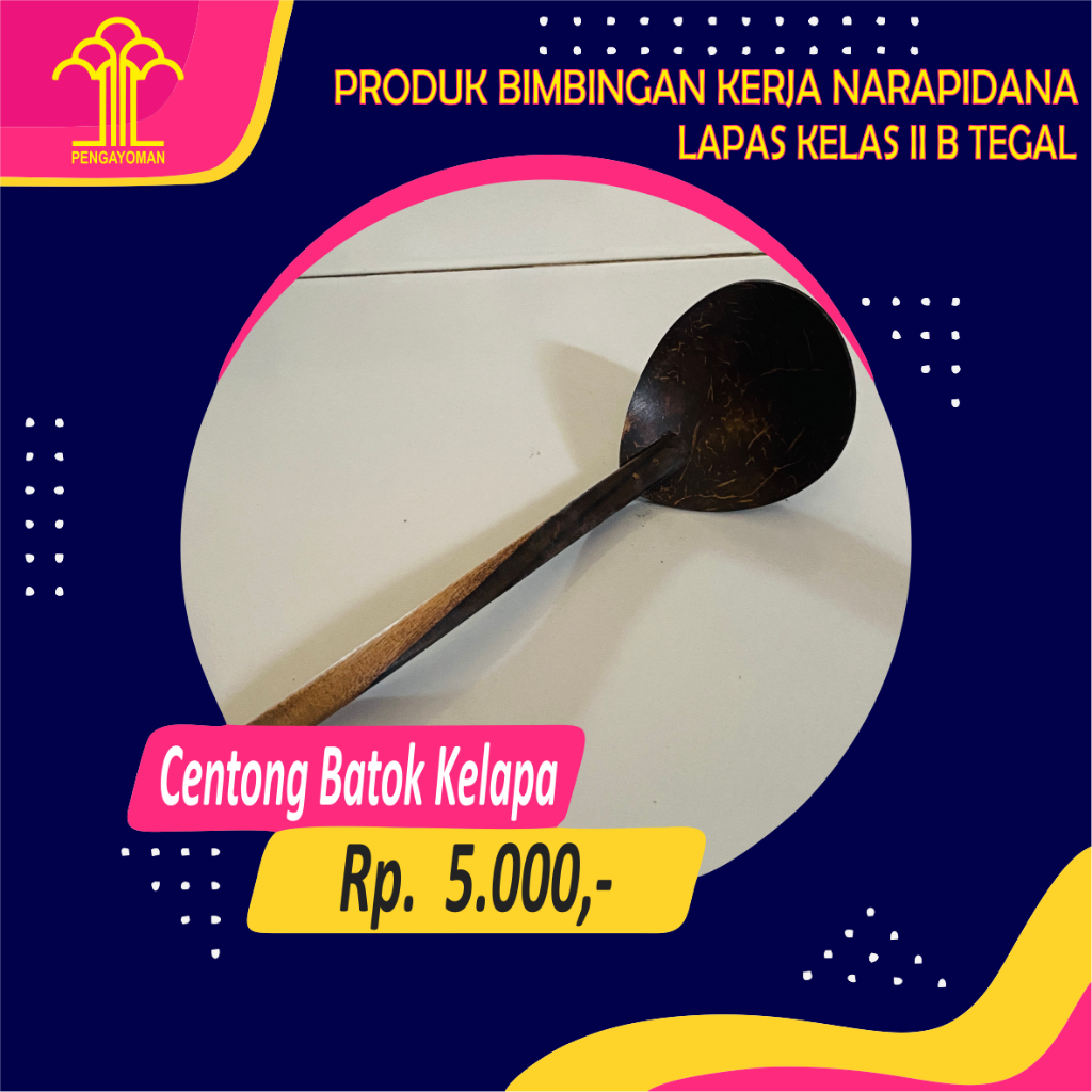 Irus Batok/ Centong Sayur Kayu Panjang 24cm