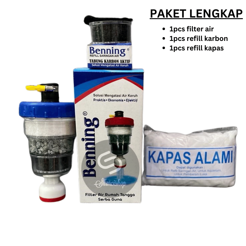 PAKET BENNING JUMBO LENGKAP Saringan Air Water Filter Penjernih Air Serbaguna 3 Susun