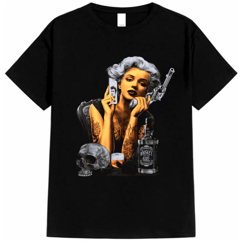 Kaos Whiskey Girl Baju Distro Tshirt Lengan Pendek