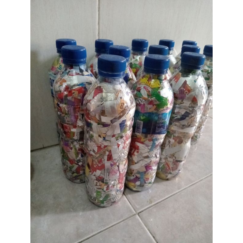 ecobrick ukuran 600 ml isi 200-250 gram