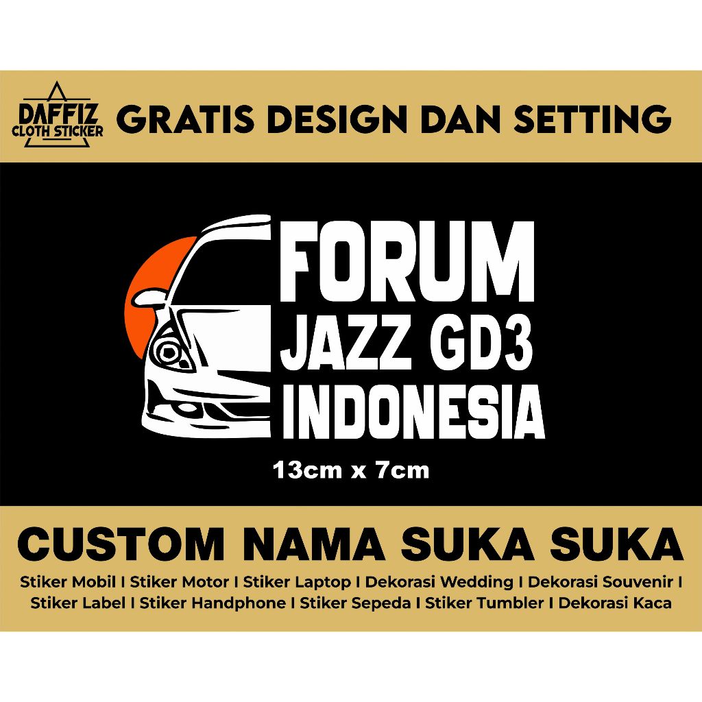 Stiker cutting Forum Jazz GD3 Indonesia