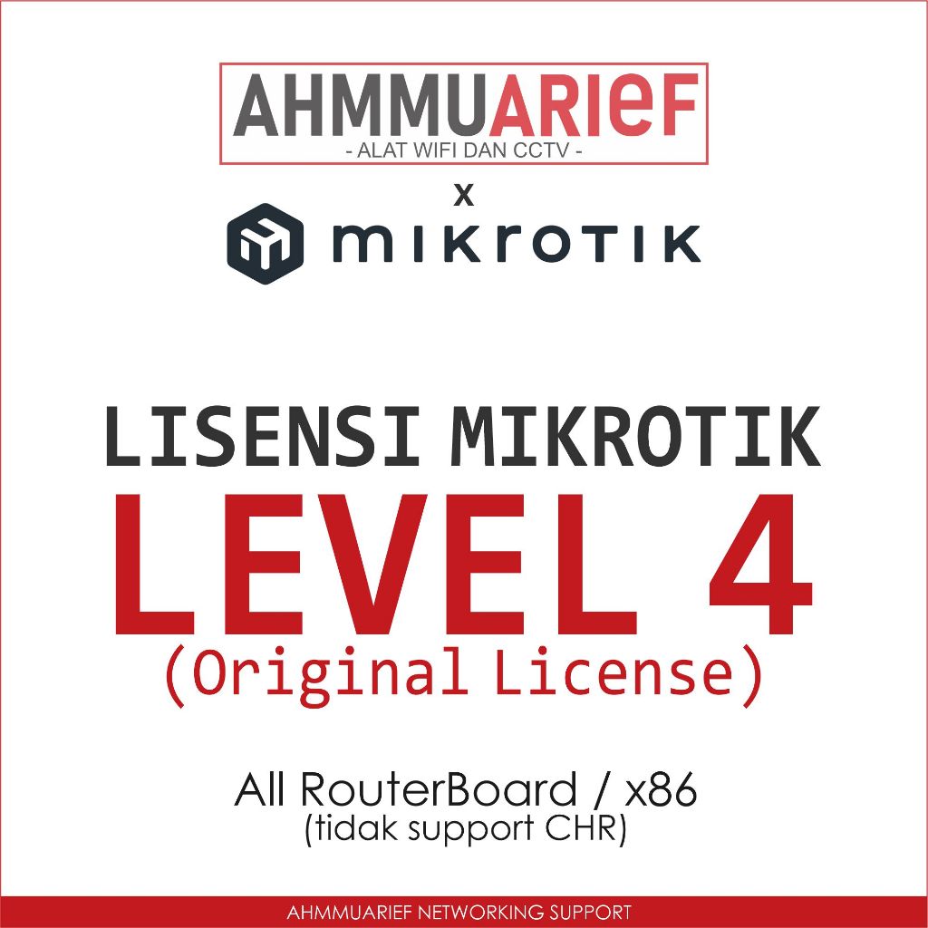 LISENSI LICENSE MIKROTIK LEVEL 4 L4 ROUTEROS X86
