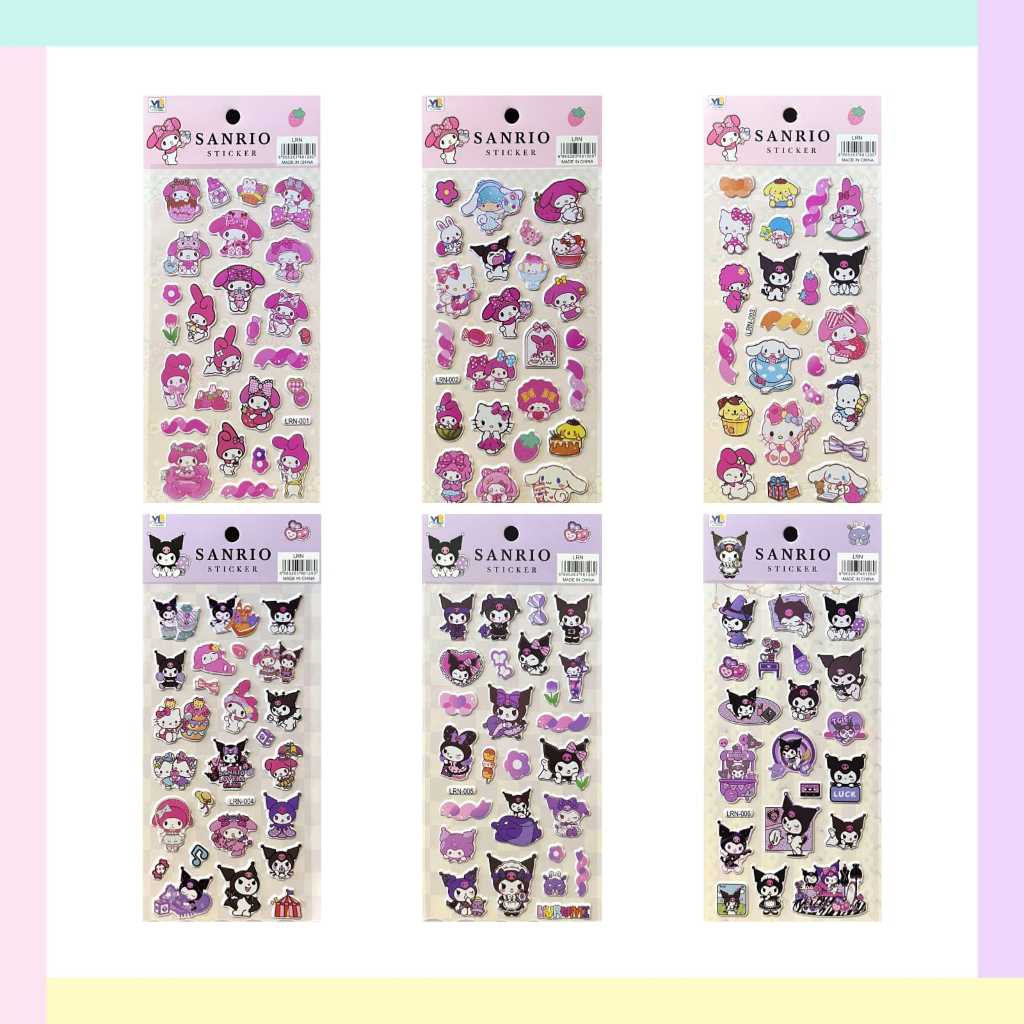 

[LRN] Sticker Timbul Gambar Tempel Stiker Anak Karakter Kartun Sanrio