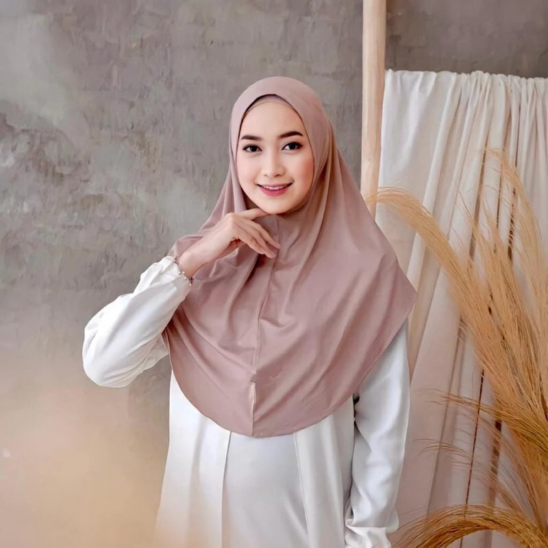 Hijab BERGO HAMIDAH Non Pet size L || Jilbab BERGO HAMIDAH Non Pet BERGO Instan Jersey Ukuran L
