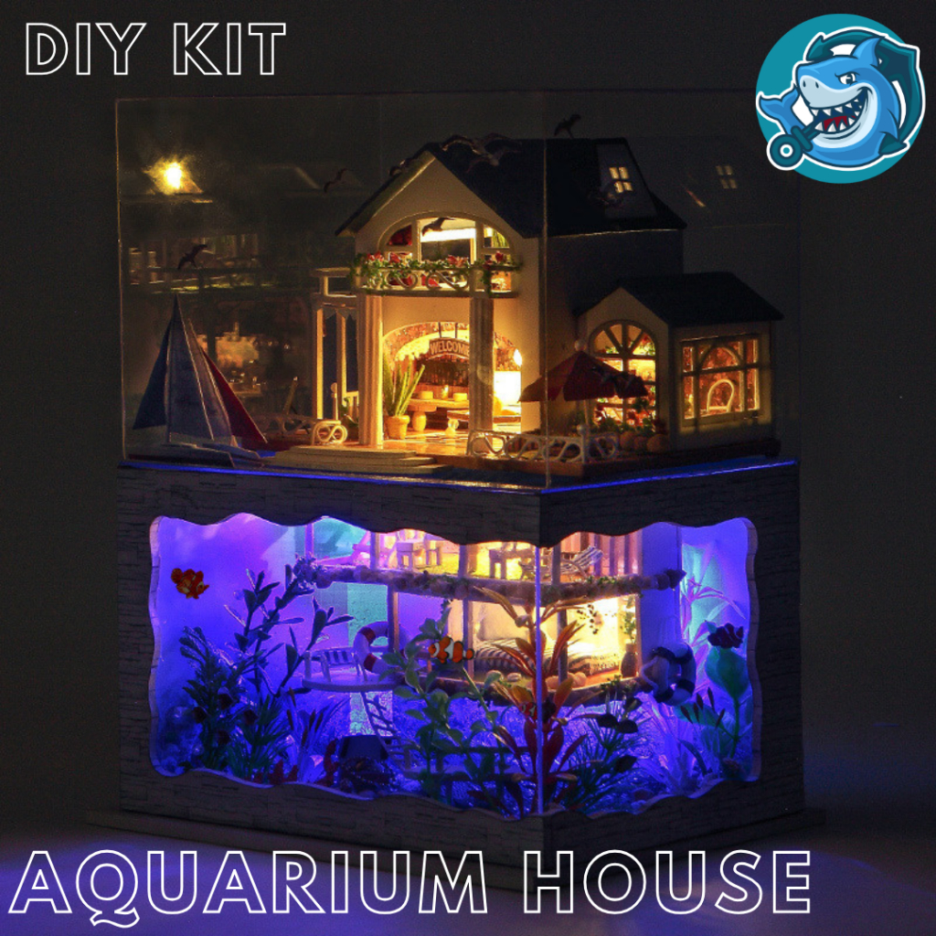 DIY KIT Miniature House Aquarium House 3D Puzzle DIY Pajangan Hiasan