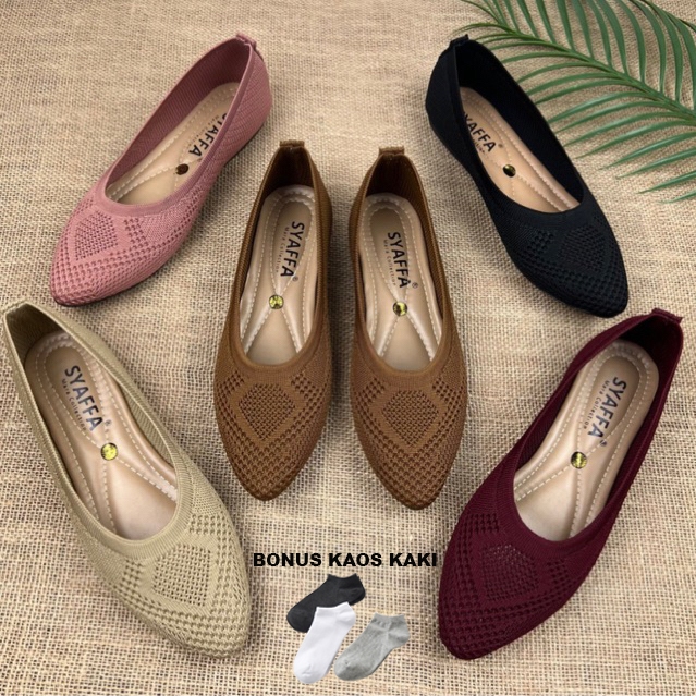 Flatshoes Wanita Rajut impor
