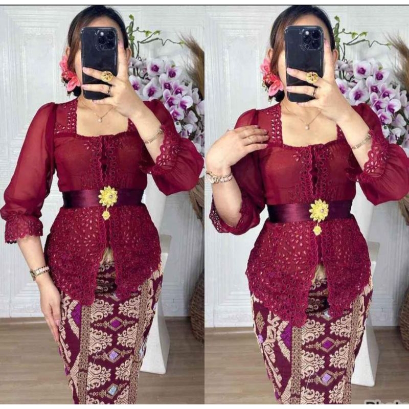 kebaya bordir sabrina pipil