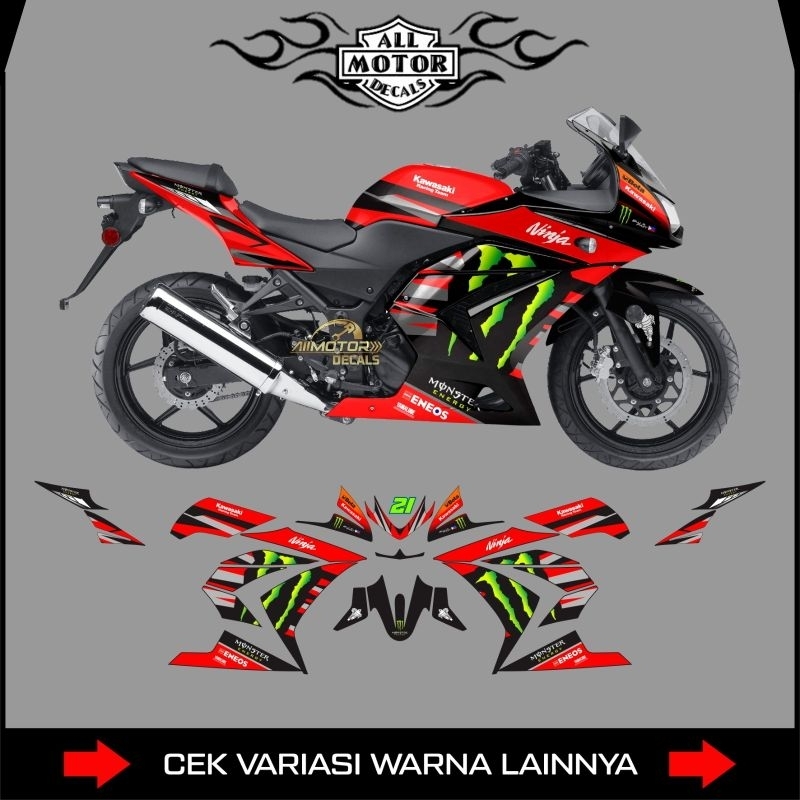 Decal Kawasaki Ninja 250 Karbu Grafis Me / Striping Semifull Motor Ninja Karbu 250 / Stiker Ninja 25
