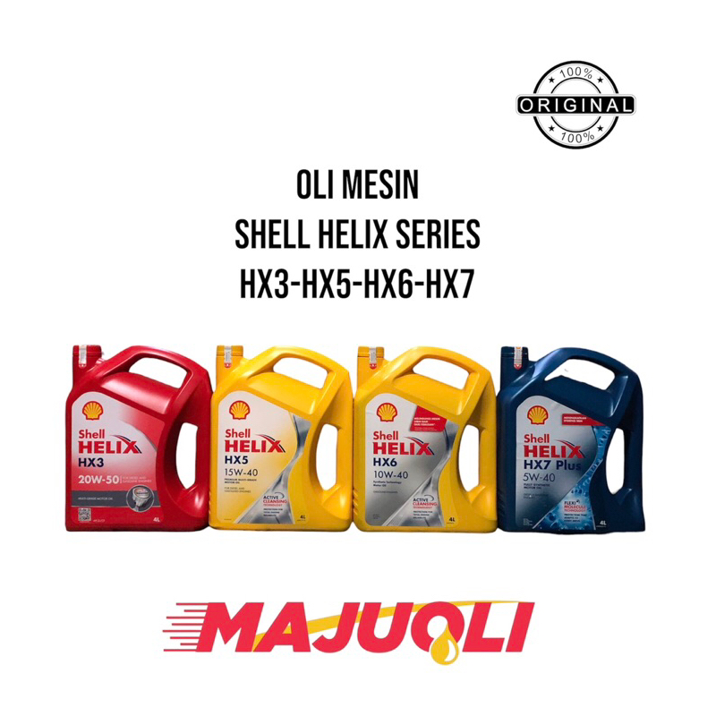 OLI MESIN OLI MOBIL SHELL HELIX Hx3-Hx5-Hx6-Hx7 4L