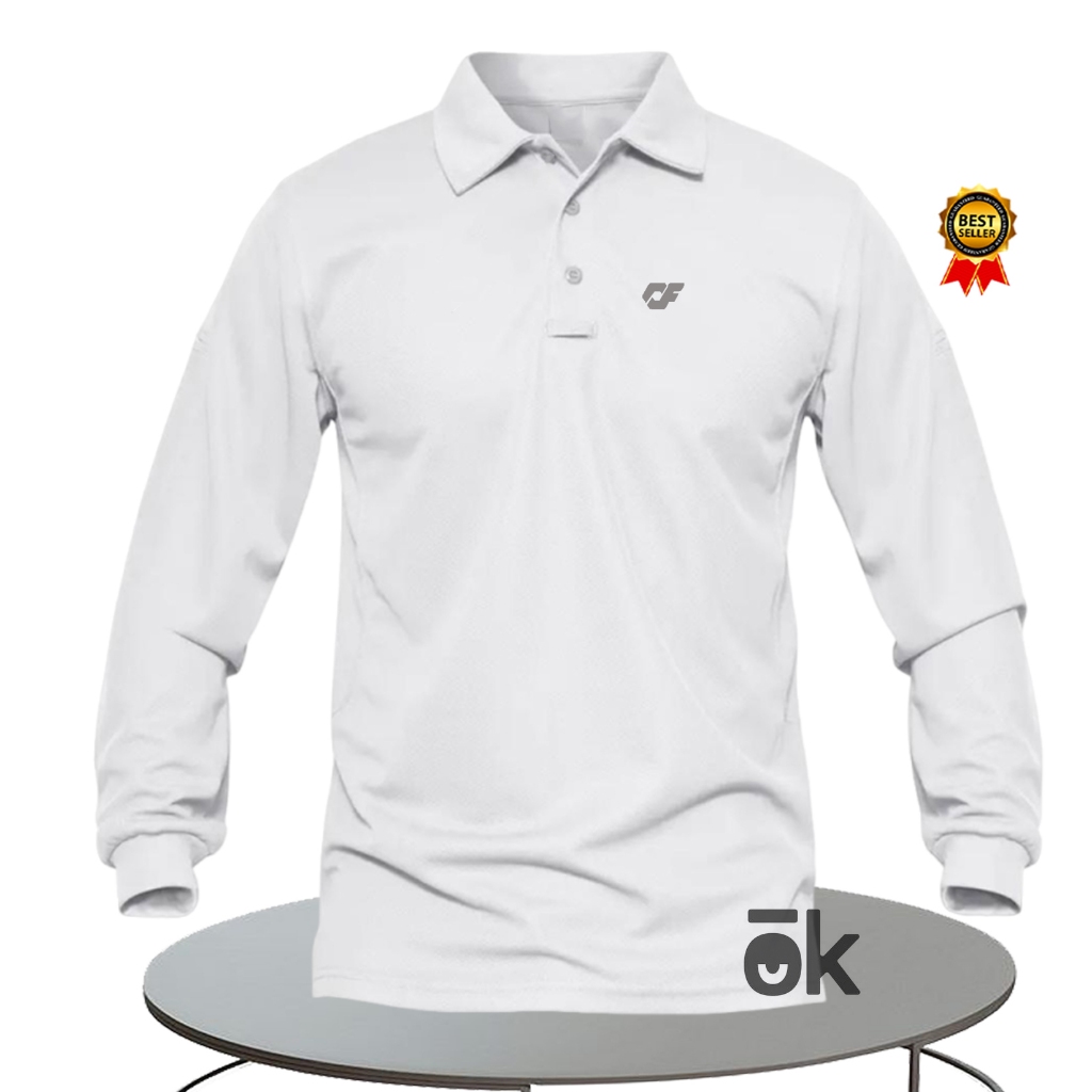 POLO Shirt KAOS POLO LENGAN PANJANG PRIA/WANITA POLO CF TEKS SILVER //Kaos Kerah Polo Shirt Cotton C