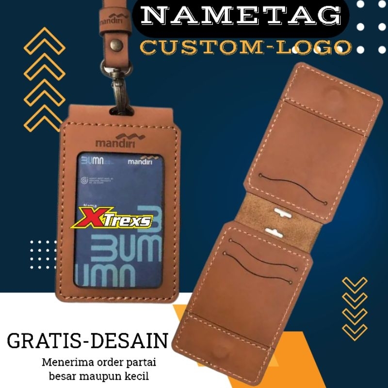 

ID card holder kulit asli Name tag kulit custom