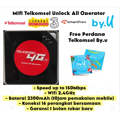 Modem Mifi 4G Unlock All Operator Murah Free Kartu Byu Wifi 150 Mbps