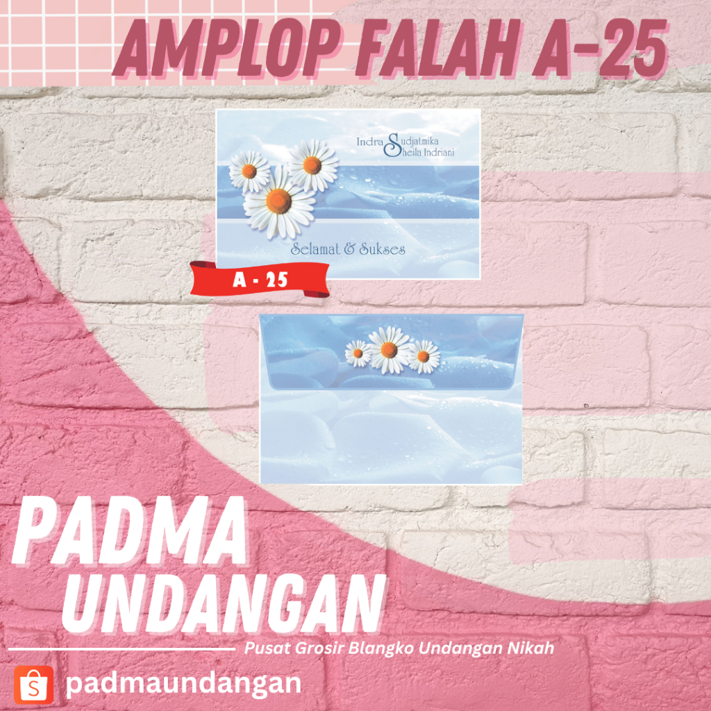 

Amplop Falah A-25 | Pusat Grosir Blangko | PadmaUndangan