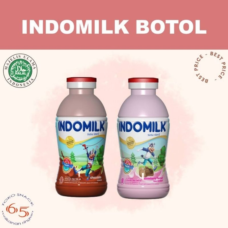 

susu uht indomilk botol 190ml / susu indomilk kids botol