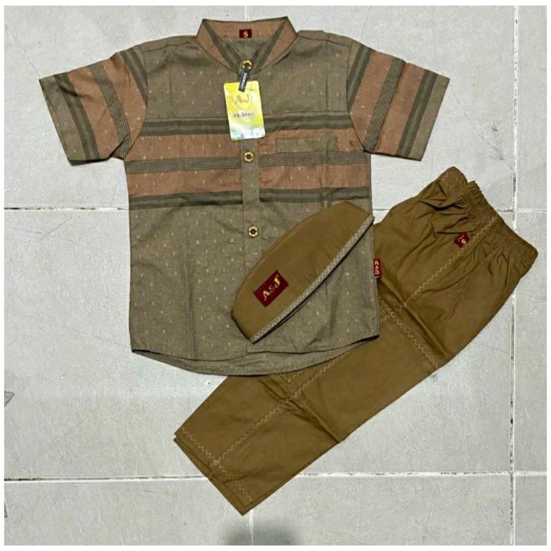 Koko anak tangan pendek a&j Kardinal/Koko anak aljami/muslim anak laki laki