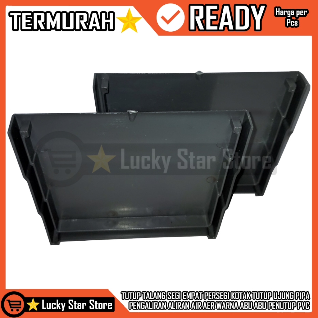 Tutup Talang Kotak Abu Pvc Dop Cap Segi Empat 4 Inch Penutup Penahan Penyumbatan Rembesan Plastik At