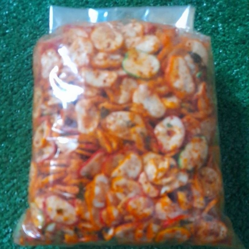 

sebring kerupuk bawang pedas daun jeruk kemasan 500gram