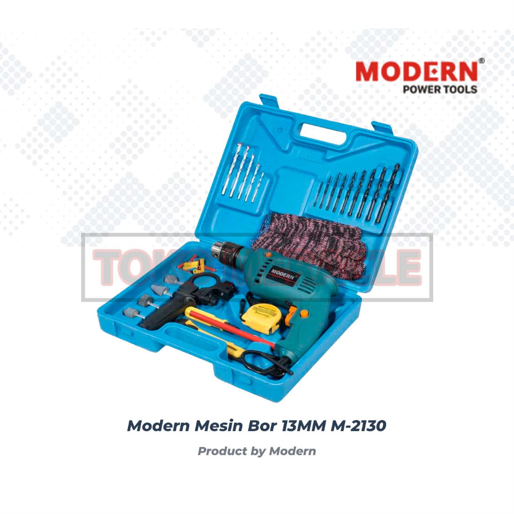 Modern M-2130 Mesin Bor 13mm Set Koper M-2130