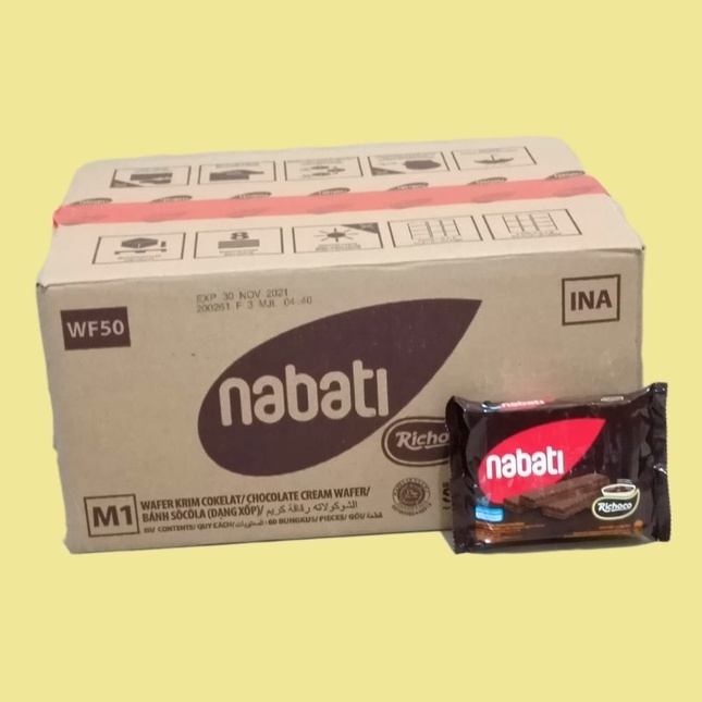 

1dus Nabati Wafer Cokelat dan Keju 39gr [60 pcs/Karton]