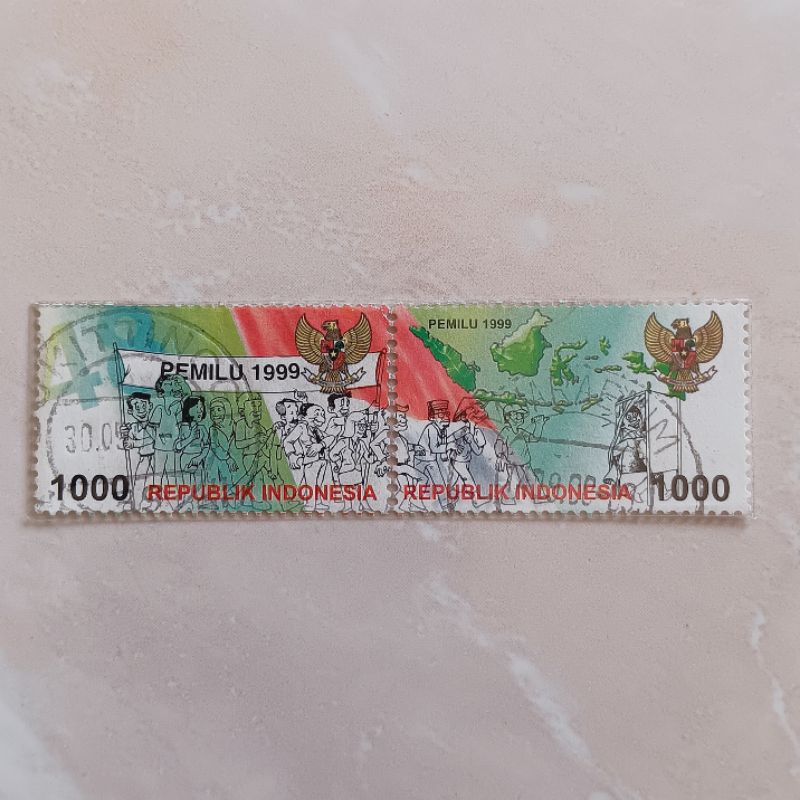 

(AC) Perangko Indonesia 1999 Pemilu '99 Set Lengkap 2pcs Used