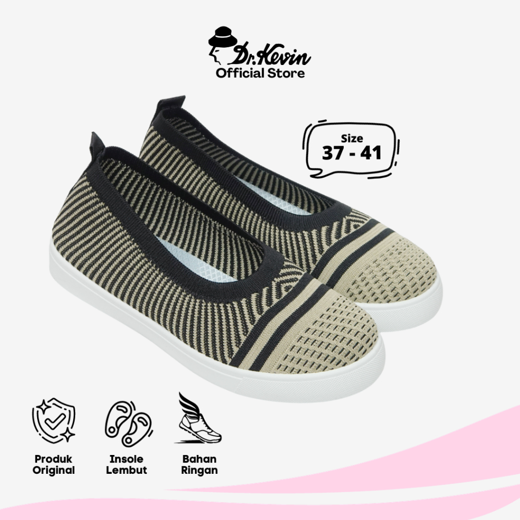 Dr. Kevin Sepatu Olahraga Wanita Sneakers Flyknit Slip On 589-060