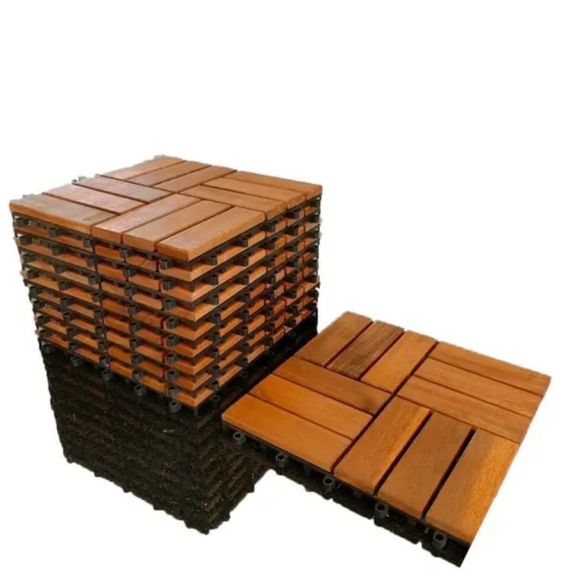 parket lantai kayu jati asli per meter persegi sudah finishing coklat doff