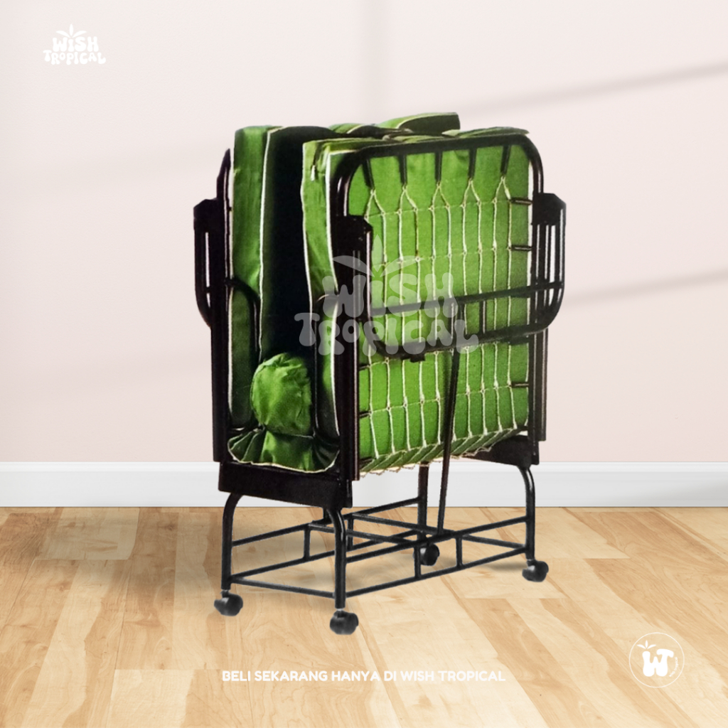 [KHUSUS SURABAYA, FREE ONGKIR] Kasur Lipat Besi / Folding Bed / Ranjang Besi Lipat