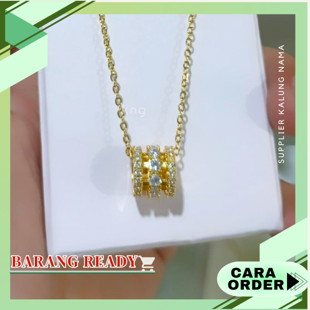 BARANG READY | TITANIUM KALUNG NAMA WANITA / KALUNG PADI / KALUNG HELLO KITTY / KALUNG SET / KALUNG 