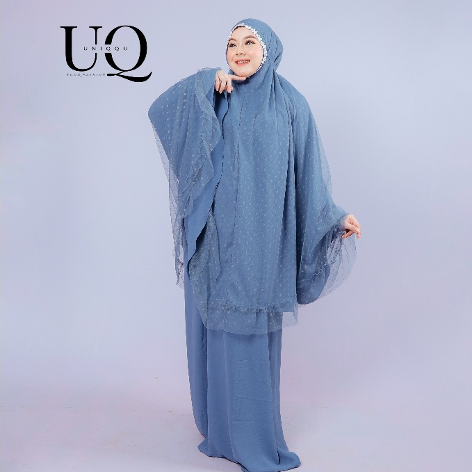 SADELI - Mukena Dewasa Khalida 2in1 Jumbo Renda Tile Brokat Premium Traveling Mewah