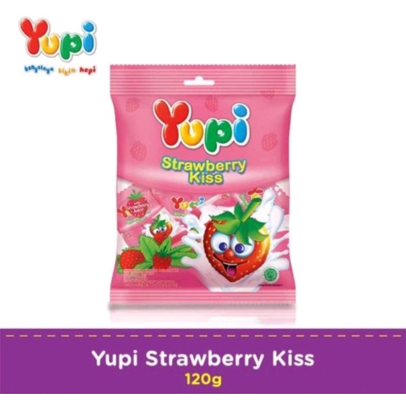 

Permen Yupi strawberry kiss 120g