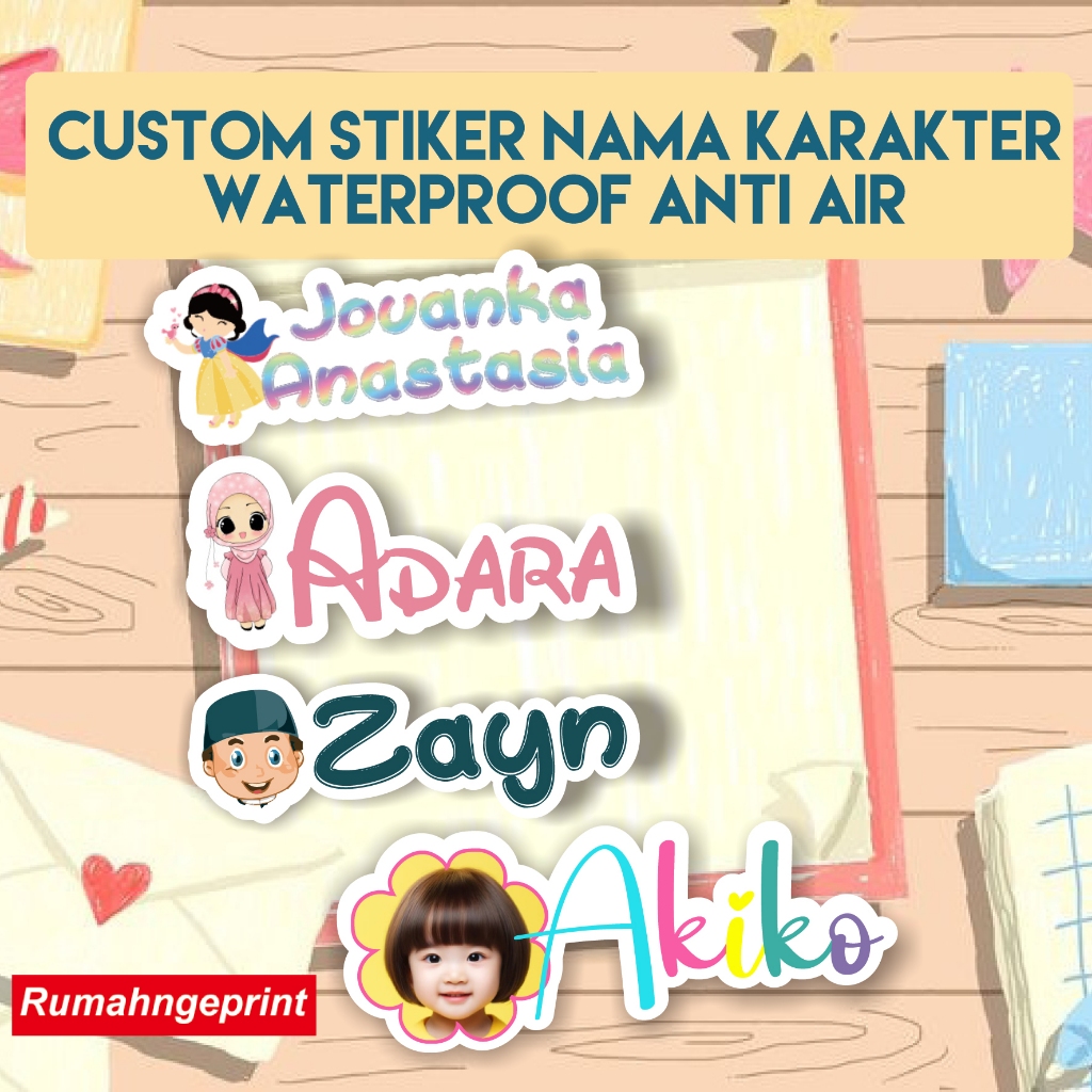 

CUSTOM Stiker Nama Karakter Waterproof Anti Air