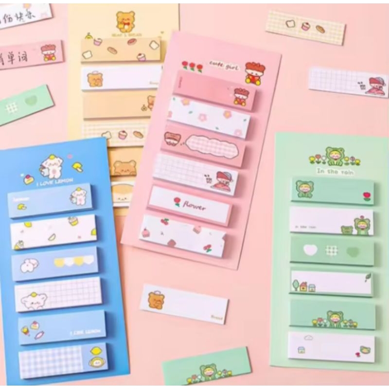 

RP ✨ STICKY NOTES 6IN1 MINI LUCU | PENANDA HALAMAN BUKU | PEMBATAS HALAMAN | ALAT SEKOLAH DAN KANTOR