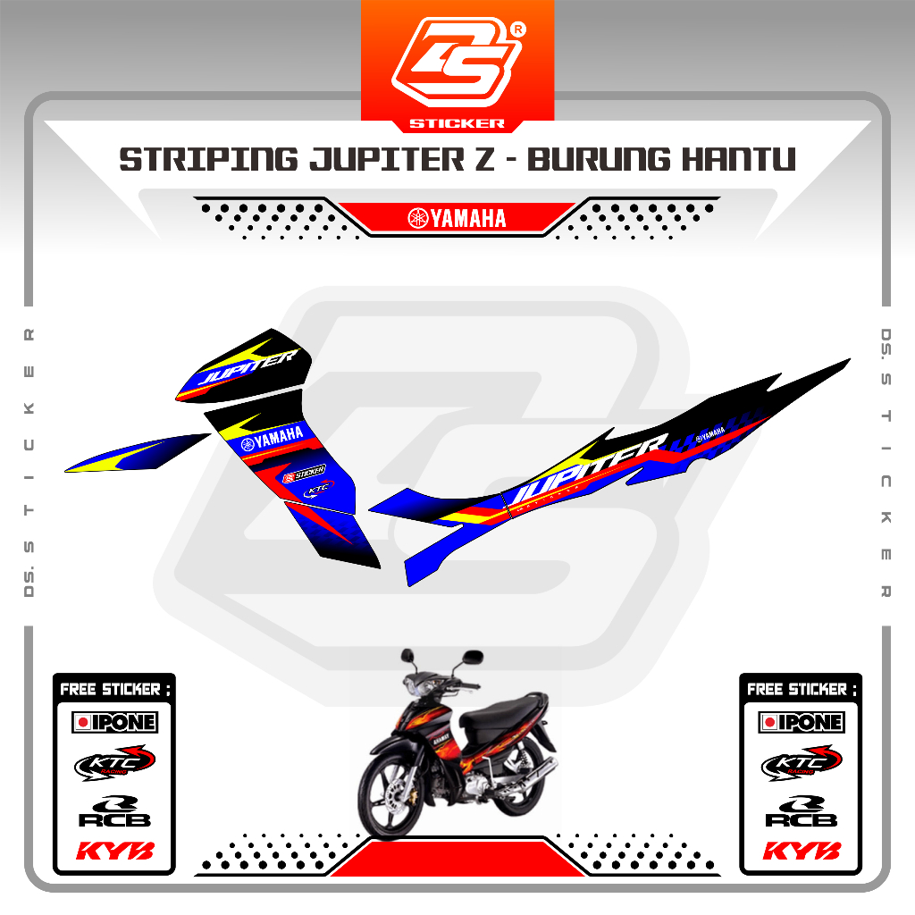 Sticker striping motor jupiter z burhan Decal Striping Jupiter Z Burhan Premium Racing DS003