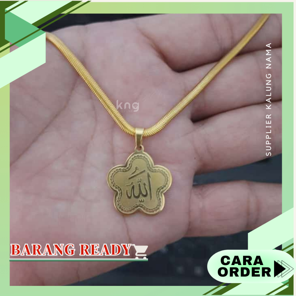 BARANG READY | TITANIUM KALUNG NAMA WANITA / KALUNG PADI / KALUNG HELLO KITTY / KALUNG SET / KALUNG 