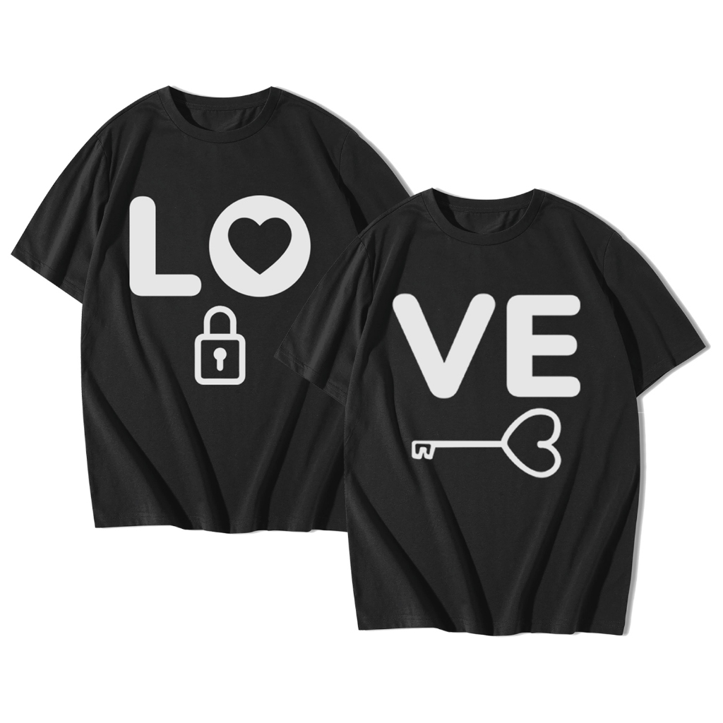 Kaos seragam pacaran baju couple anak remaja motif kunci love DemoonKids