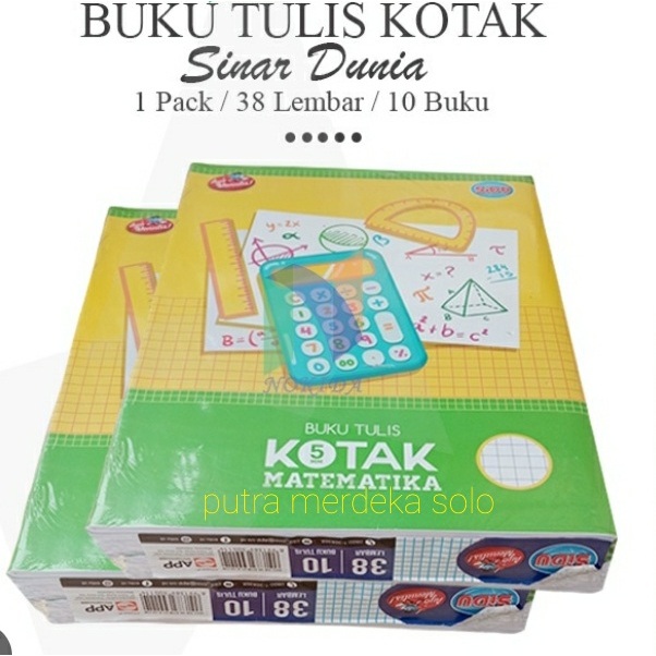 

Buku Tulis Kotak SIDU Matematika isi 38 Lembar - 10 Buku / Sinar Dunia 1 PAK = 10 Buku