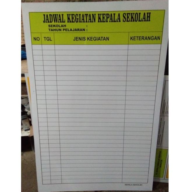 

Papan Jadwal Kegiatan Kepala Sekolah