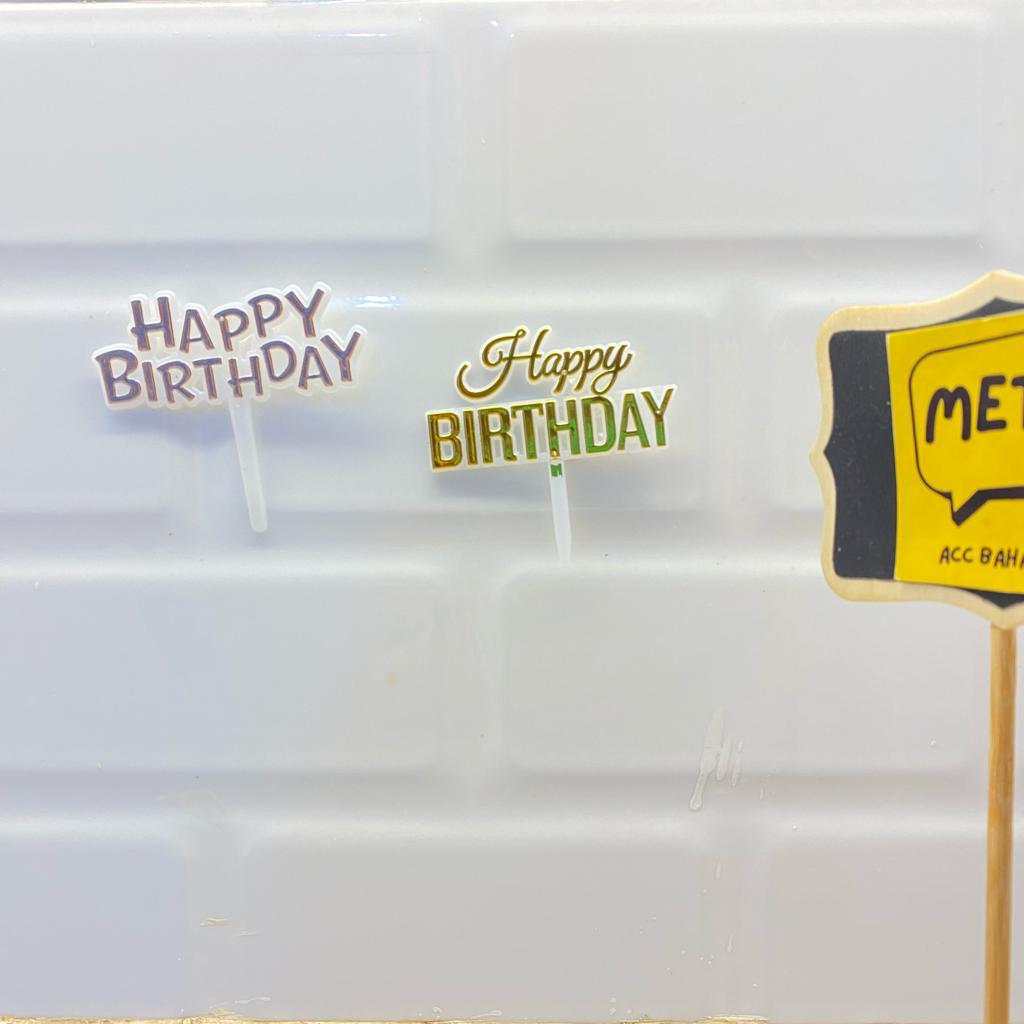 TOPPER HAPPY BIRTHDAY CUPCAKE 6CM / TUSUKAN CUPCAKE / CAKE TOPPER / CUPCAKE / GELAS CUPCAKE