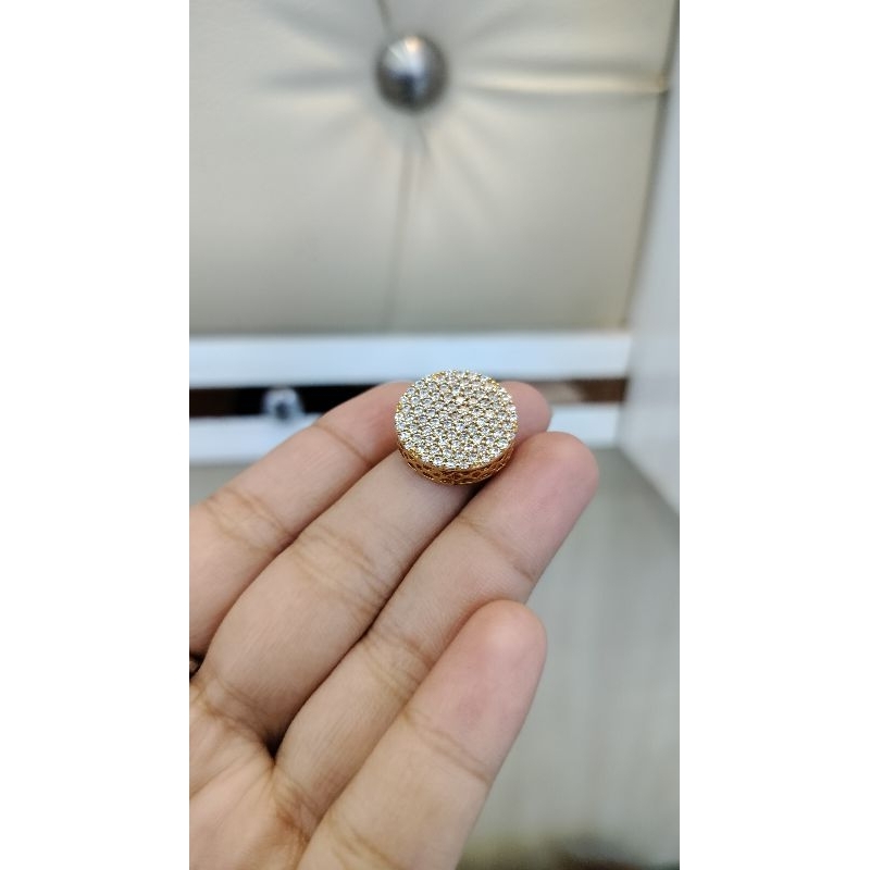 Liontin bundar langsung mas 22 full mata mas 8k