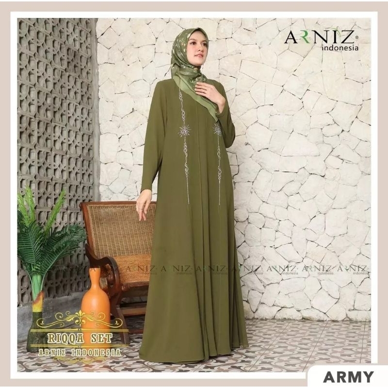 RIQQA SET (DRESS & JILBAB SEGI4) ORI BY ARNIZ COLLECTION_READY SIAP KIRIM