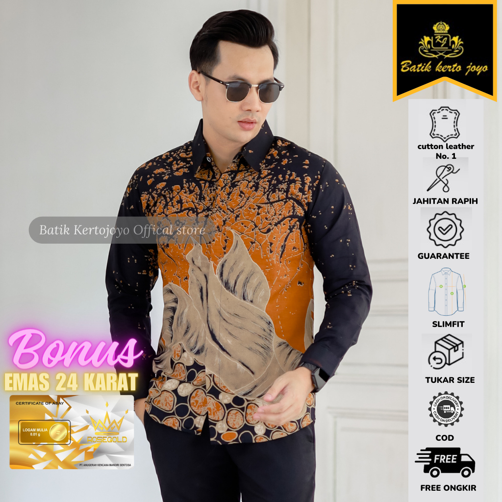 Batik pria modern slimfit Baju Batik Pria Lengan Panjang slimfit baju batik pria MODERN Slimfit prem