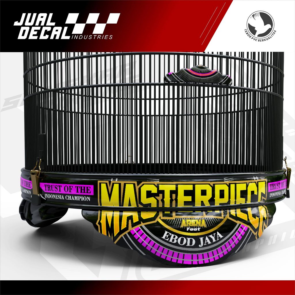 Stiker Sangkar Murai EBOD JAYA MASTERPIECE Livery Variasi Decal Kandang Burung Bulat Tebok