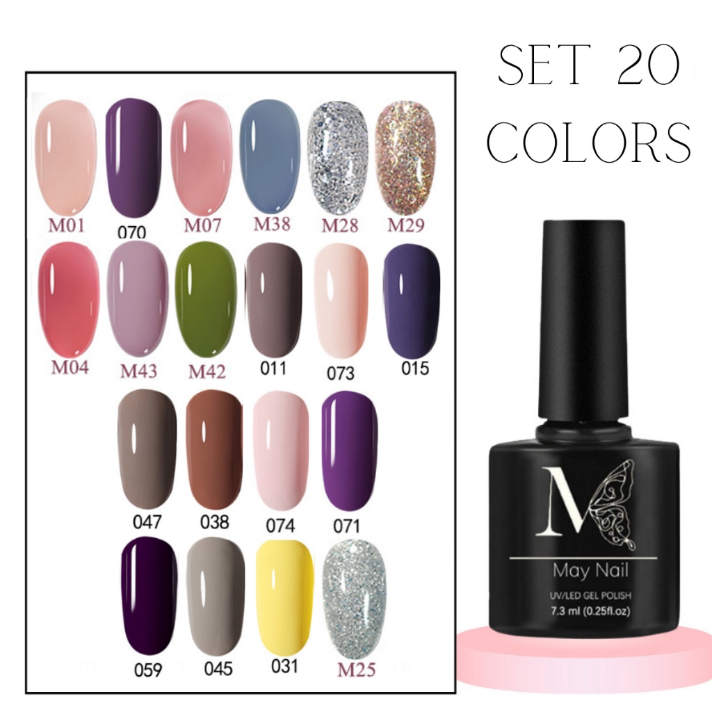 Ready Stock Set 2 Colour MAYNAILS Kutek Gel UV LED gel polish nail art Cat Kuku nail Polish