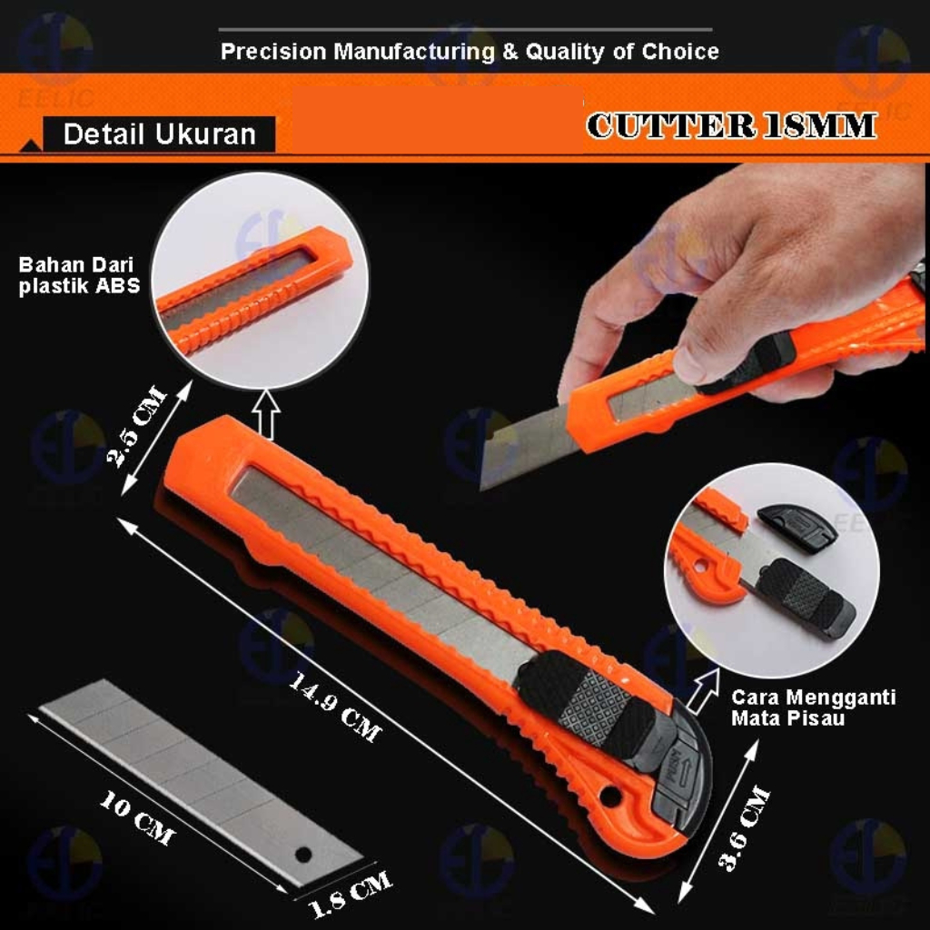 

Cutter 18mm Orange Yang Tajam dan Design Menarik