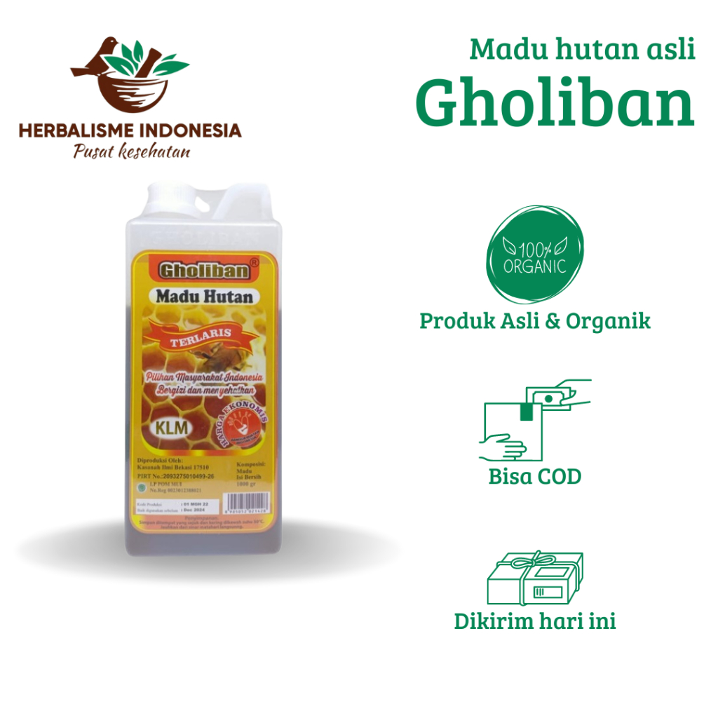 

[BISA COD] [GRATIS ONGKIR] MADU GHOLIBAN ORIGINAL 100% - MADU HUTAN ASLI / MADU MULTIFLORA / MADU KALIMANTAN ASLI - MADU GHOLIBAN ORIGINAL KEMASAN 1KG