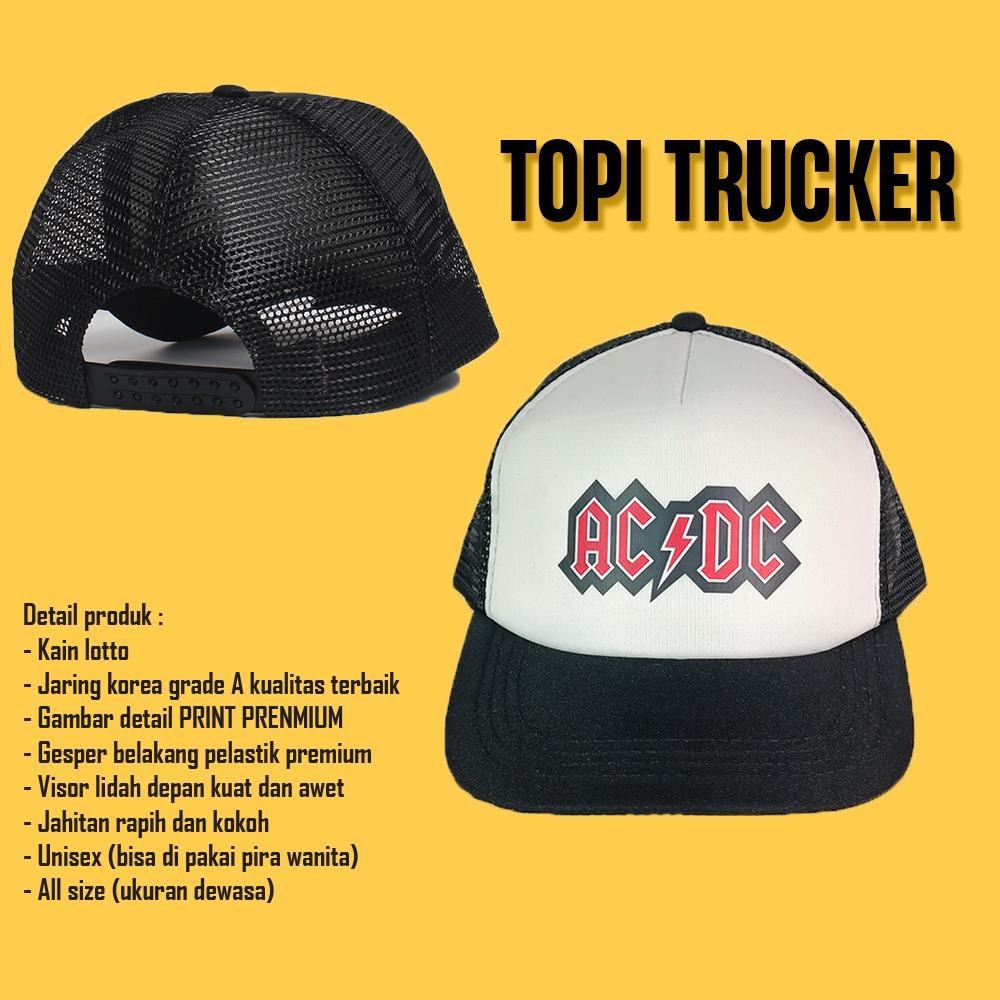 COD - AA-11 Topi Trucker Hat Jaring Distro Snapback Baseball Pria Wanita Motif Gambar Distro Font Lo