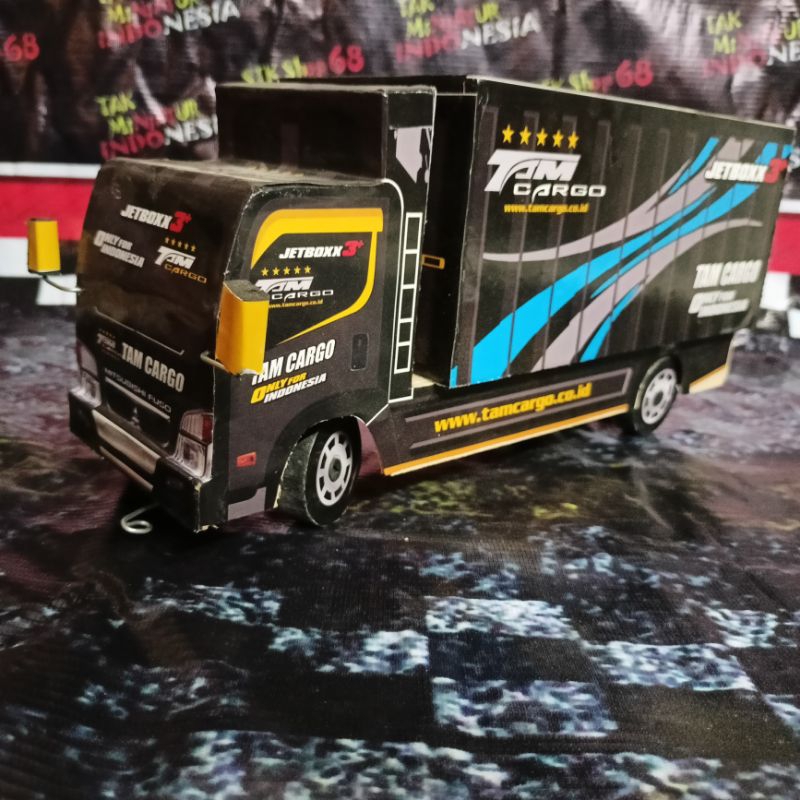 MAINAN MINIATUR TRUK  CANTER BOX TAM CARGO Full Lampu RC Remote Control