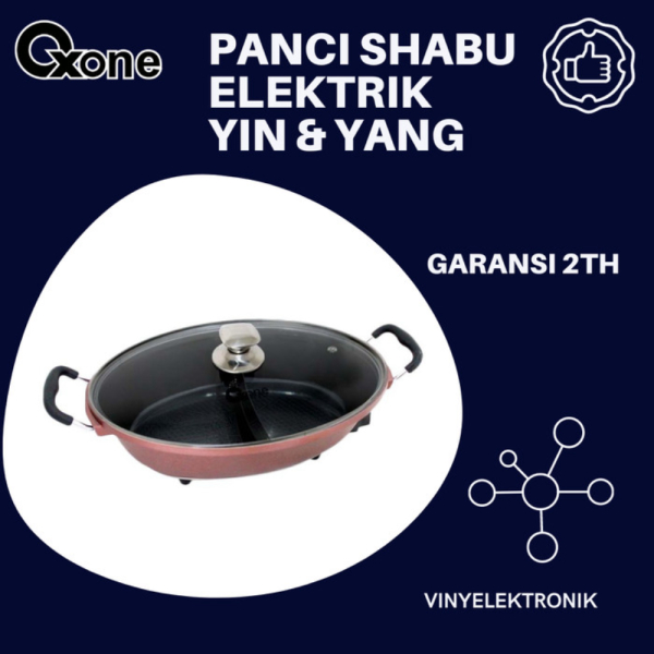 OX-821SP Panci Elektrik Oxone Yin Yang 2in1 Shabu-Shabu oxone OX821SP Original
